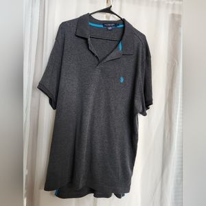 U.S. Polo Assn. Men's Luxury Feel Polo Shirt, Heather Grey, Large